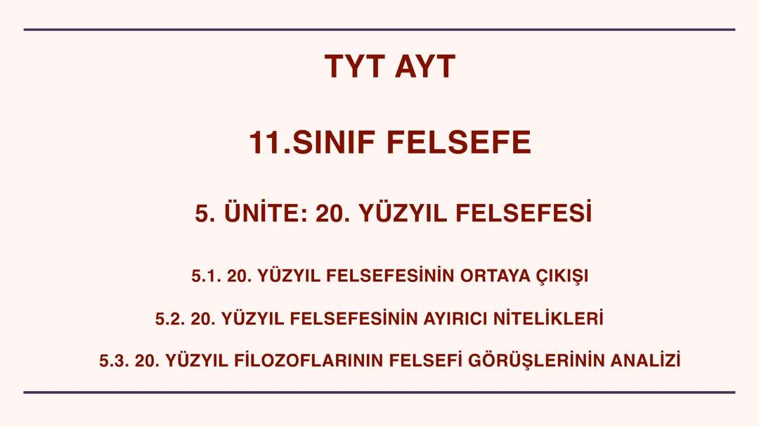20. Yüzyıl felsefesi