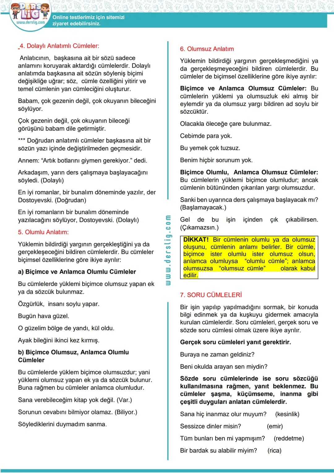 Cümlede anlam 8.sınıf türkçe – 2. sayfa