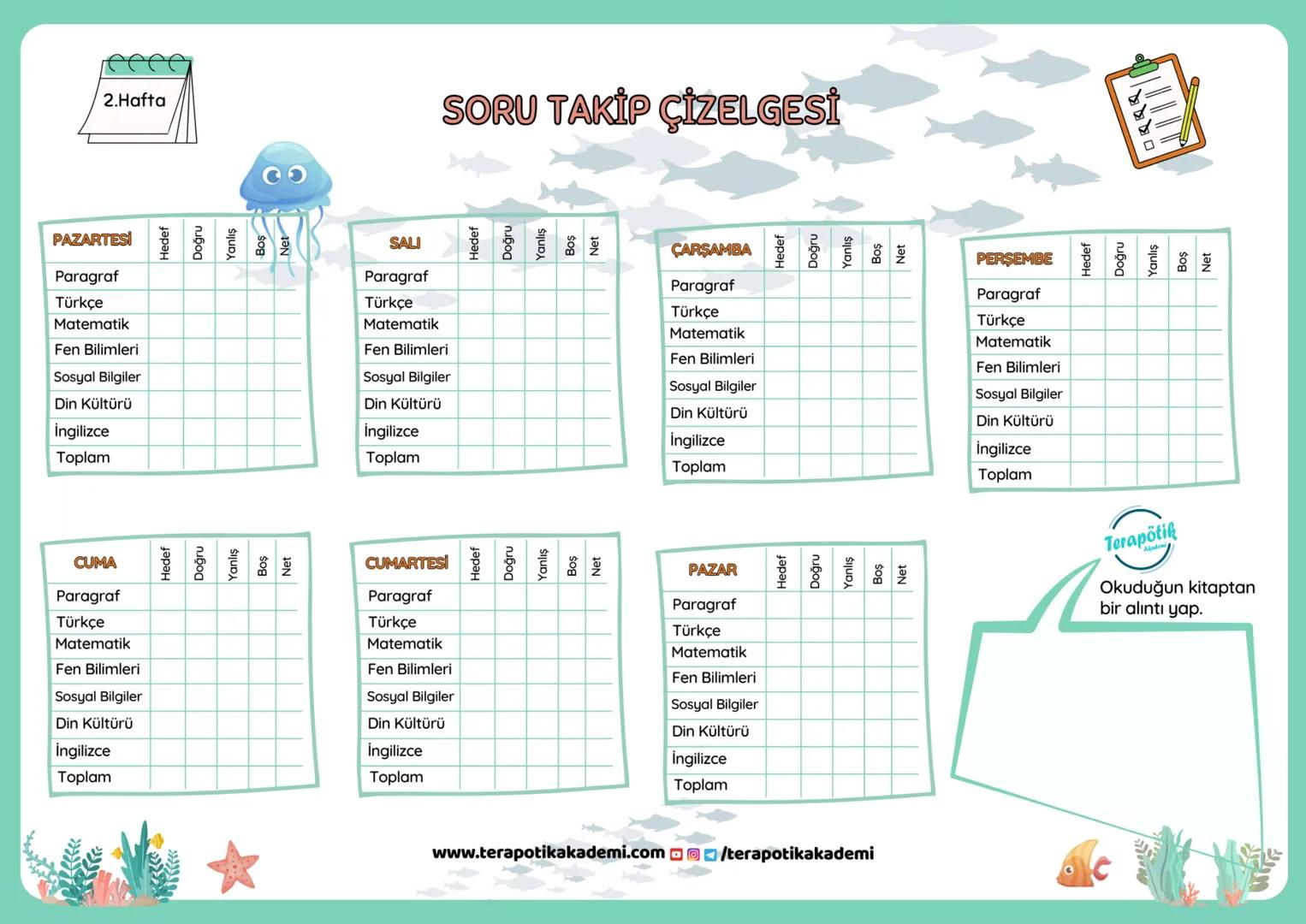 Terapötik
Akademi
7.SINIF
ŞUBAT AYI DERS ÇALIŞMA PLANI
www.terapotikakademi.com
/terapotikakademi
| | 40-50 DK