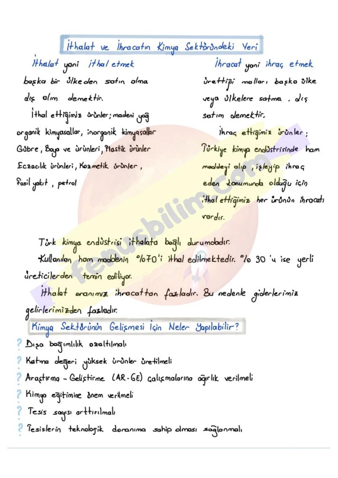 # TÜRKIYE DE KIMYA ENDÜSTRİSİ
Kazanımlar
8.4.6.1. Geçmişten günümüze Türkiye 'deki kimya endüstrisinin gelişimini
araştırır.
8.4.6.2. Kim