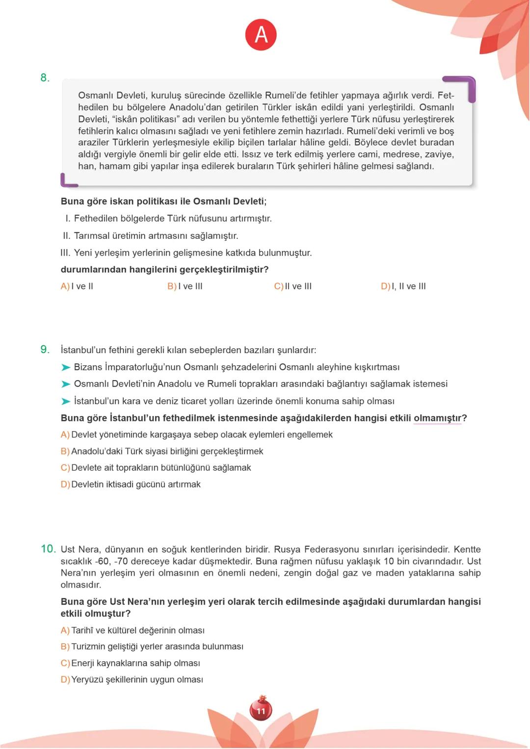 TÜRKİYE GENELİ
2.
250109
7.
Sınıf
SÜREÇ DEĞERLENDİRME
UYGULAMASI
A
KİTAPÇIĞI
Adı Soyadı: ............................................