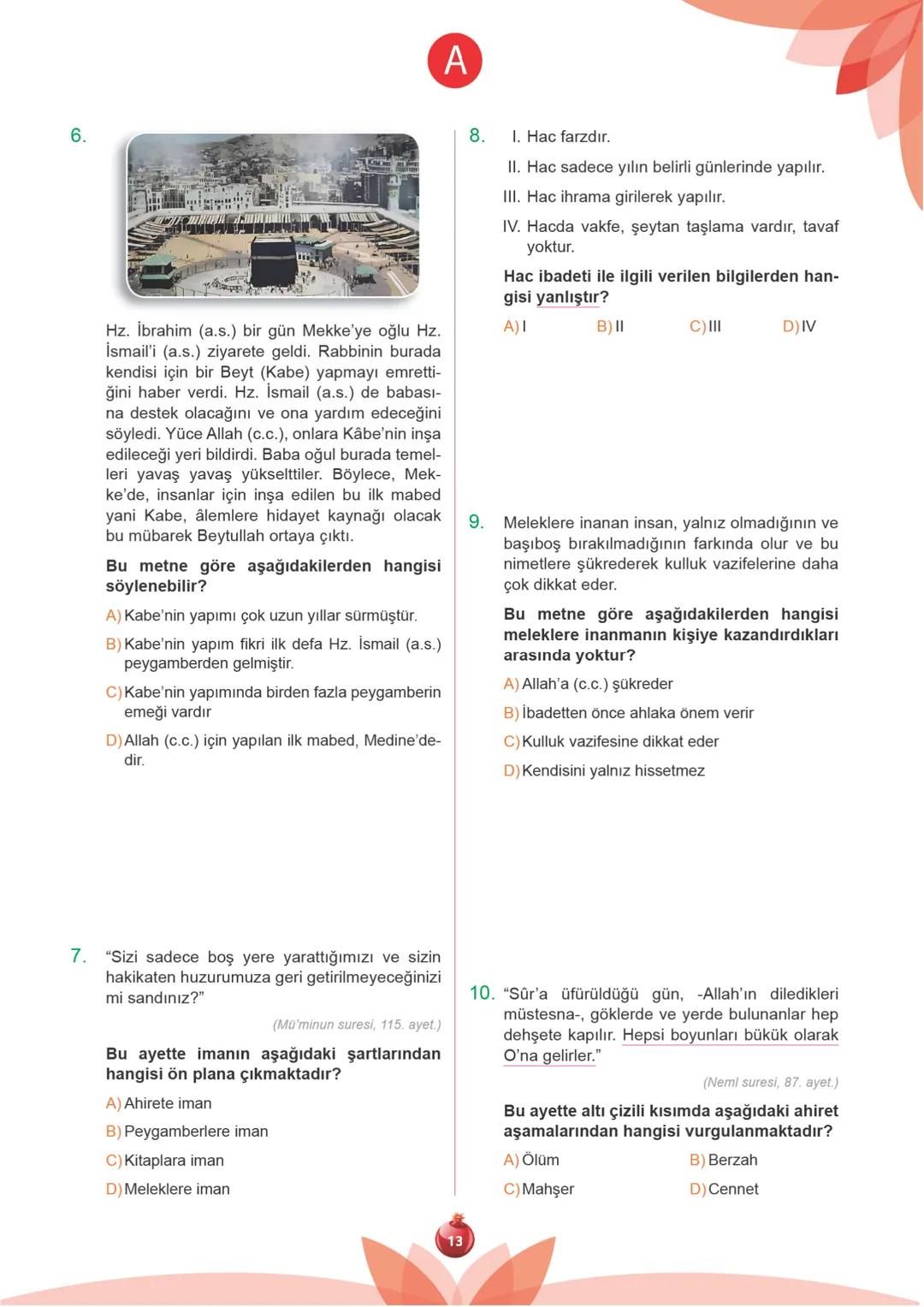 TÜRKİYE GENELİ
2.
250109
7.
Sınıf
SÜREÇ DEĞERLENDİRME
UYGULAMASI
A
KİTAPÇIĞI
Adı Soyadı: ............................................