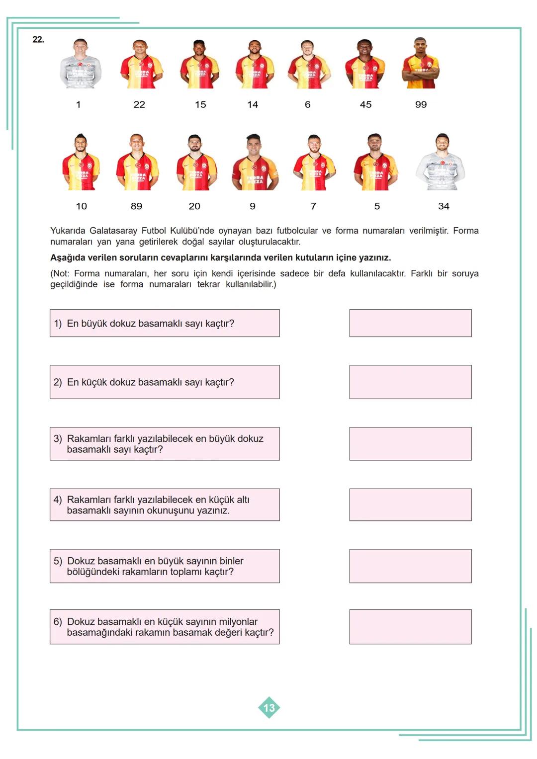 5.SINIF 1. ÜNİTE
ÇALIŞMA FASİKÜLÜ
MATEMATİK
Bu kitapçık AMASYA Ölçme Değerlendirme Merkezi
tarafından hazırlanmıştır. 1. Aşağıda verilen ifa