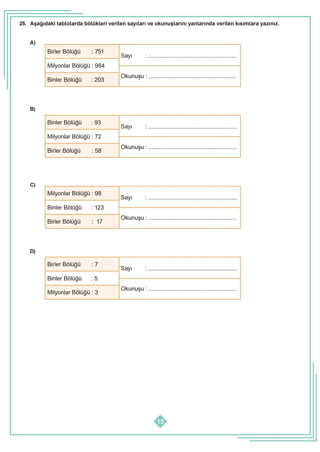 5.SINIF 1. ÜNİTE
ÇALIŞMA FASİKÜLÜ
MATEMATİK
Bu kitapçık AMASYA Ölçme Değerlendirme Merkezi
tarafından hazırlanmıştır. 1. Aşağıda verilen ifa