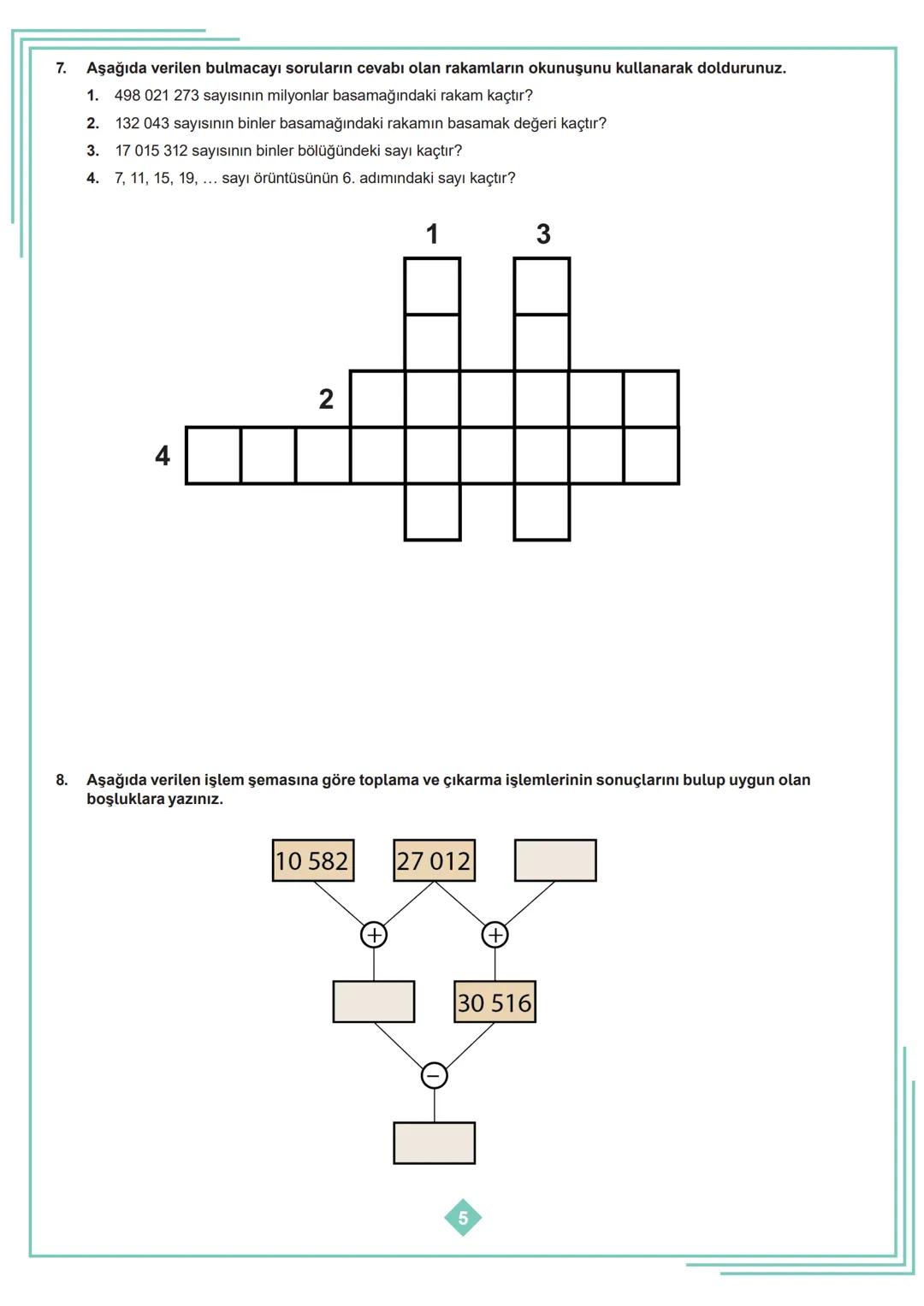 5.SINIF 1. ÜNİTE
ÇALIŞMA FASİKÜLÜ
MATEMATİK
Bu kitapçık AMASYA Ölçme Değerlendirme Merkezi
tarafından hazırlanmıştır. 1. Aşağıda verilen ifa