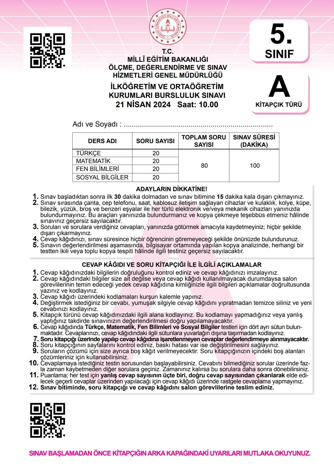 *
THETI MILLI
T.C.
*
MİLLÎ EĞİTİM BAKANLIĞI
ÖLÇME, DEĞERLENDİRME VE SINAV
HİZMETLERİ GENEL MÜDÜRLÜĞÜ
İLKÖĞRETİM VE ORTAÖĞRETİM
KURUMLARI BU