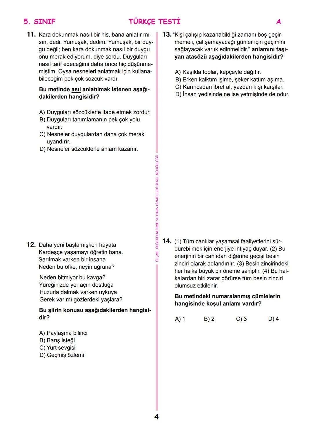 *
THETI MILLI
T.C.
*
MİLLÎ EĞİTİM BAKANLIĞI
ÖLÇME, DEĞERLENDİRME VE SINAV
HİZMETLERİ GENEL MÜDÜRLÜĞÜ
İLKÖĞRETİM VE ORTAÖĞRETİM
KURUMLARI BU