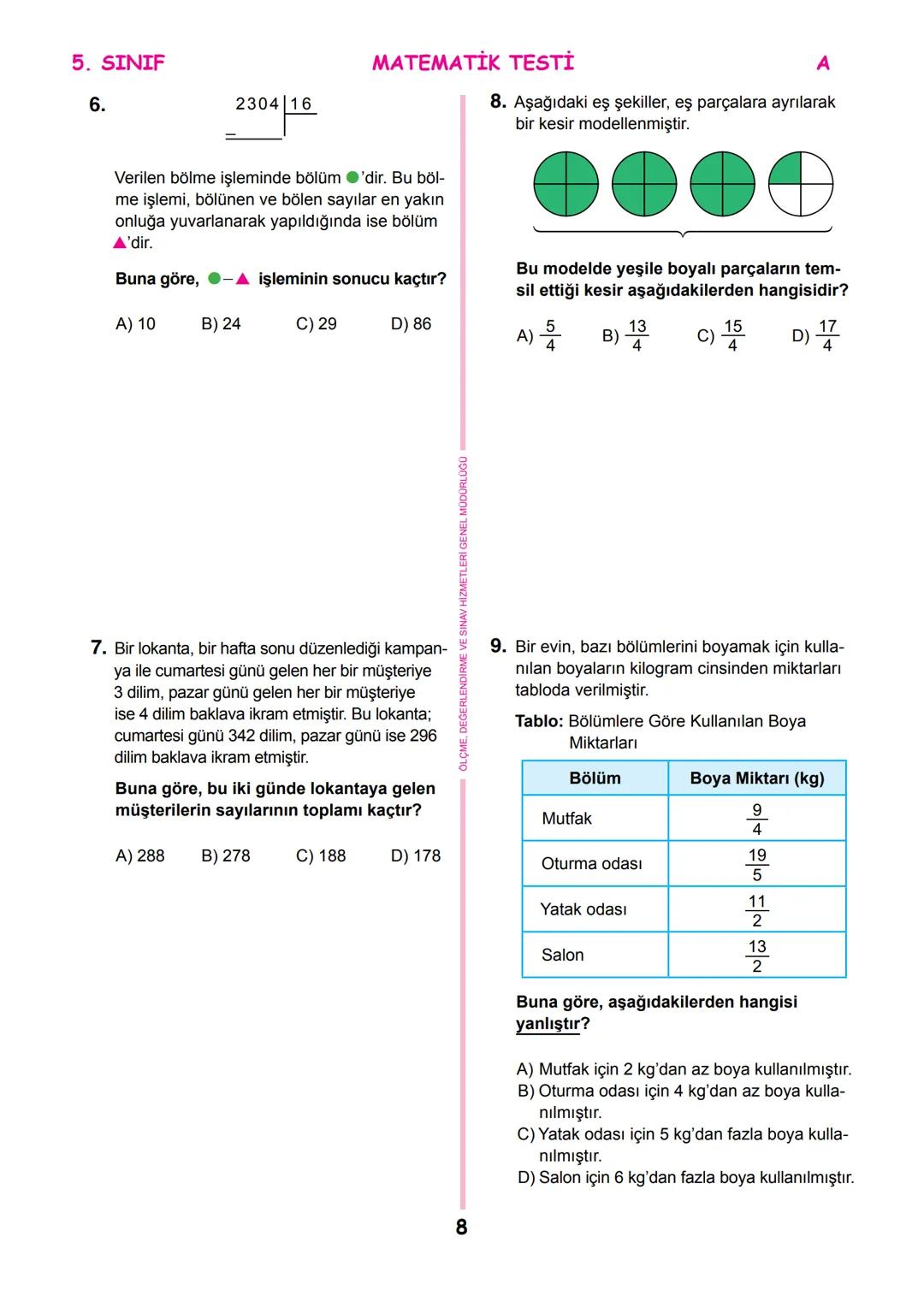 *
THETI MILLI
T.C.
*
MİLLÎ EĞİTİM BAKANLIĞI
ÖLÇME, DEĞERLENDİRME VE SINAV
HİZMETLERİ GENEL MÜDÜRLÜĞÜ
İLKÖĞRETİM VE ORTAÖĞRETİM
KURUMLARI BU