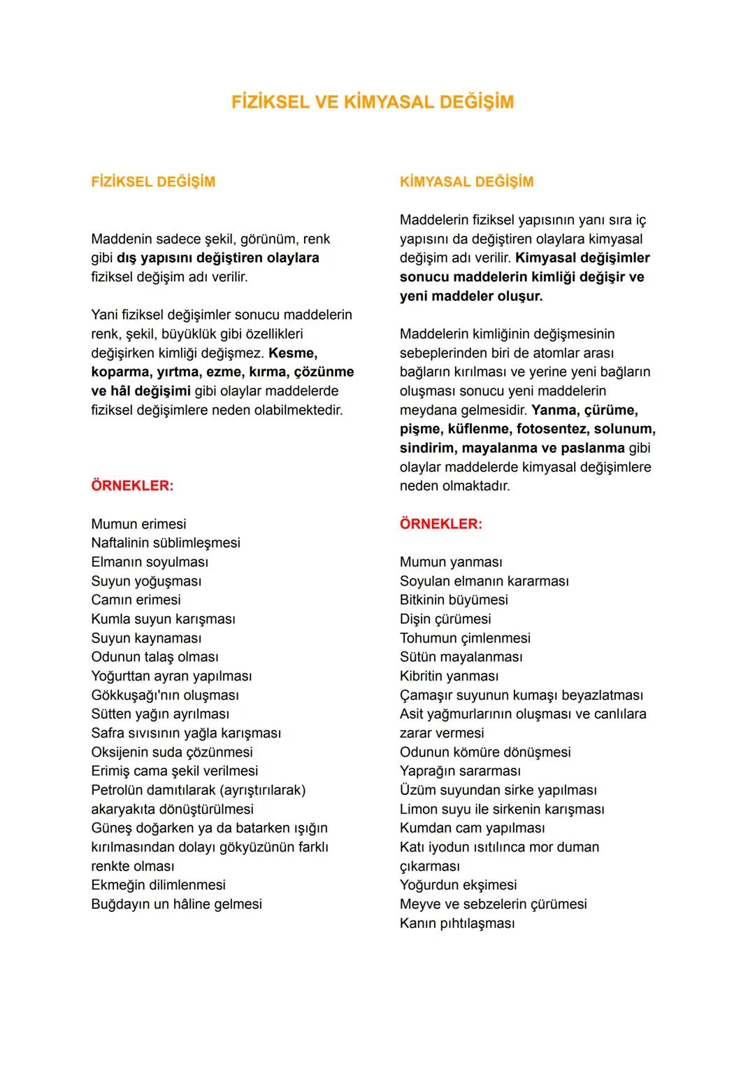 # FİZİKSEL VE KİMYASAL DEĞİŞİM
## FİZİKSEL DEĞİŞİM
Maddenin sadece şekil, görünüm, renk
gibi dış yapısını değiştiren olaylara
fiziksel değ