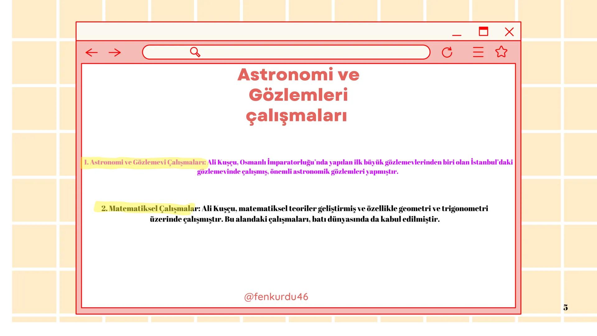 # Ali Kuşçu
Türk Bilim insanı,
Matematikçi ve Astronom
1 # Ali Kuşçu
1403 tarihinde Timur tarihinde SemerKantta
doğmuştur. 16 Aralık 1474