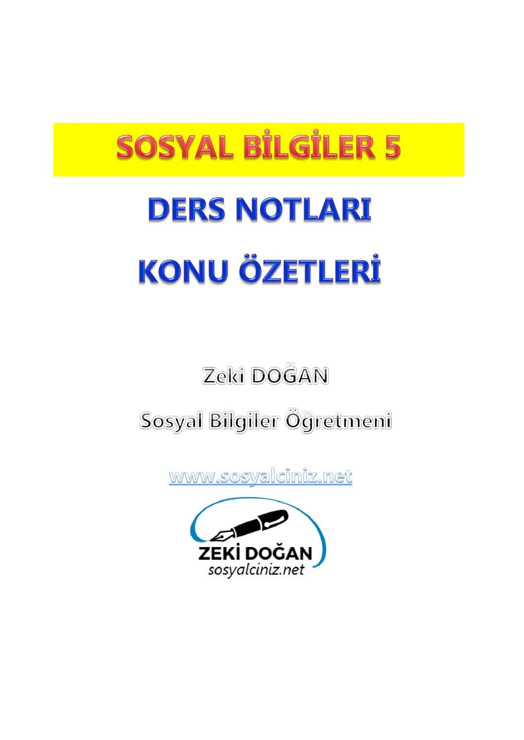 Sosyal bilgiler ders notları