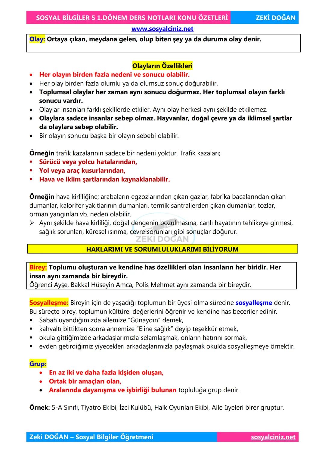 SOSYAL BİLGİLER 5
DERS NOTLARI
KONU ÖZETLERİ
Zeki DOGAN
00
Sosyal Bilgiler Öğretmeni
www.sosyalciniz.net
ZEKİ DOĞAN
sosyalciniz.net # S