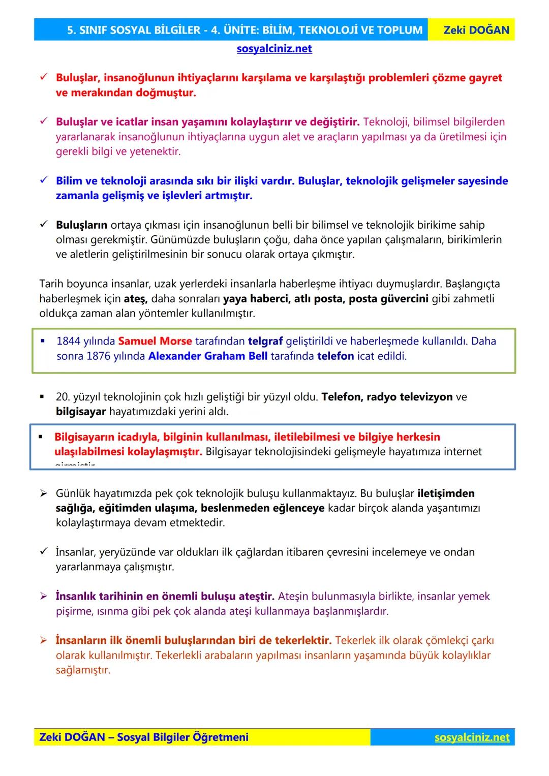 SOSYAL BİLGİLER 5
DERS NOTLARI
KONU ÖZETLERİ
Zeki DOGAN
00
Sosyal Bilgiler Öğretmeni
www.sosyalciniz.net
ZEKİ DOĞAN
sosyalciniz.net # S