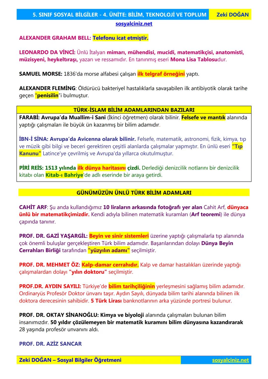 SOSYAL BİLGİLER 5
DERS NOTLARI
KONU ÖZETLERİ
Zeki DOGAN
00
Sosyal Bilgiler Öğretmeni
www.sosyalciniz.net
ZEKİ DOĞAN
sosyalciniz.net # S