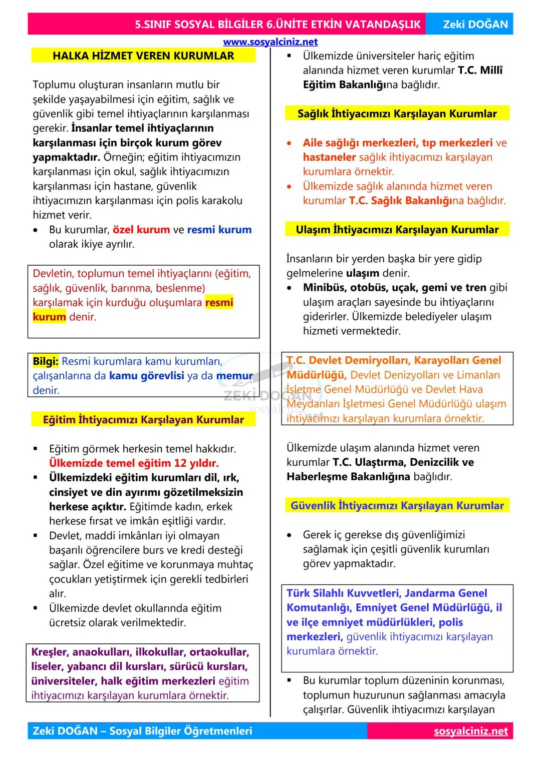 SOSYAL BİLGİLER 5
DERS NOTLARI
KONU ÖZETLERİ
Zeki DOGAN
00
Sosyal Bilgiler Öğretmeni
www.sosyalciniz.net
ZEKİ DOĞAN
sosyalciniz.net # S
