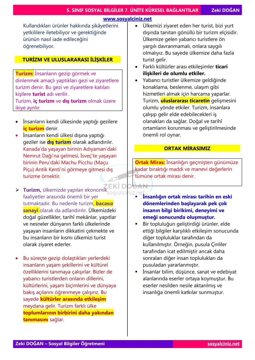 SOSYAL BİLGİLER 5
DERS NOTLARI
KONU ÖZETLERİ
Zeki DOGAN
00
Sosyal Bilgiler Öğretmeni
www.sosyalciniz.net
ZEKİ DOĞAN
sosyalciniz.net # S