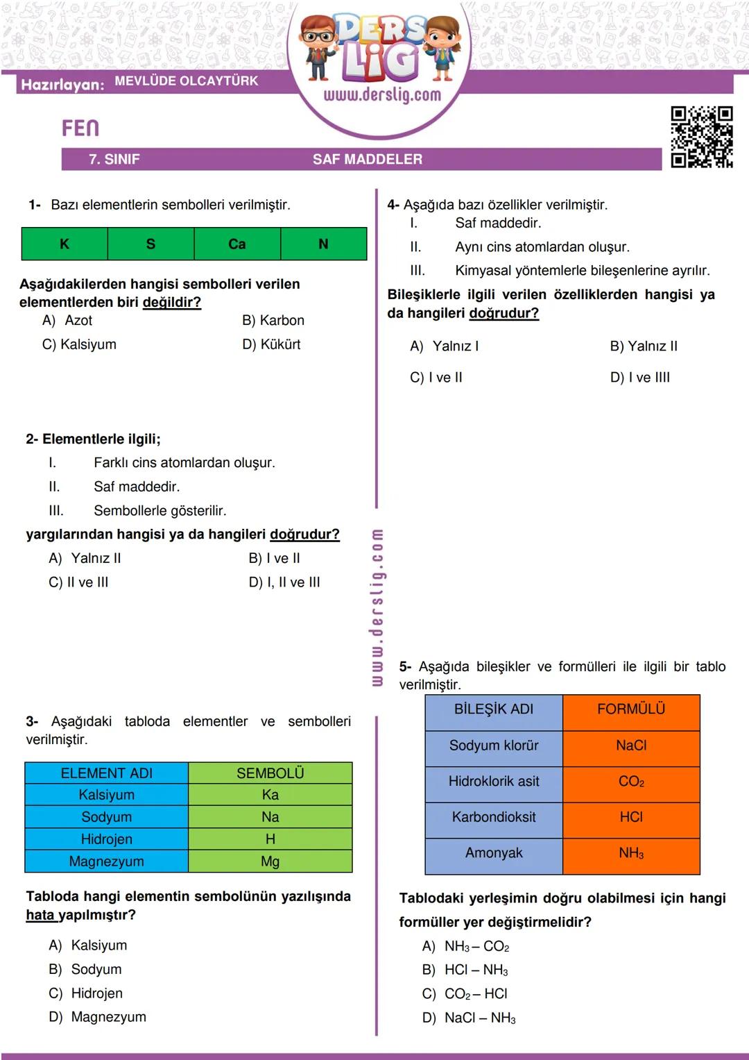 7.SINIF
4.ÜNİTE
SAF MADDE VE KARIŞIMLAR
*Maddenin Tanecikli Yapısı*
KONU
NO: 09
Bu konu anlatımı seti Metin GÖKTÜRK tarafından hazırlanmışt