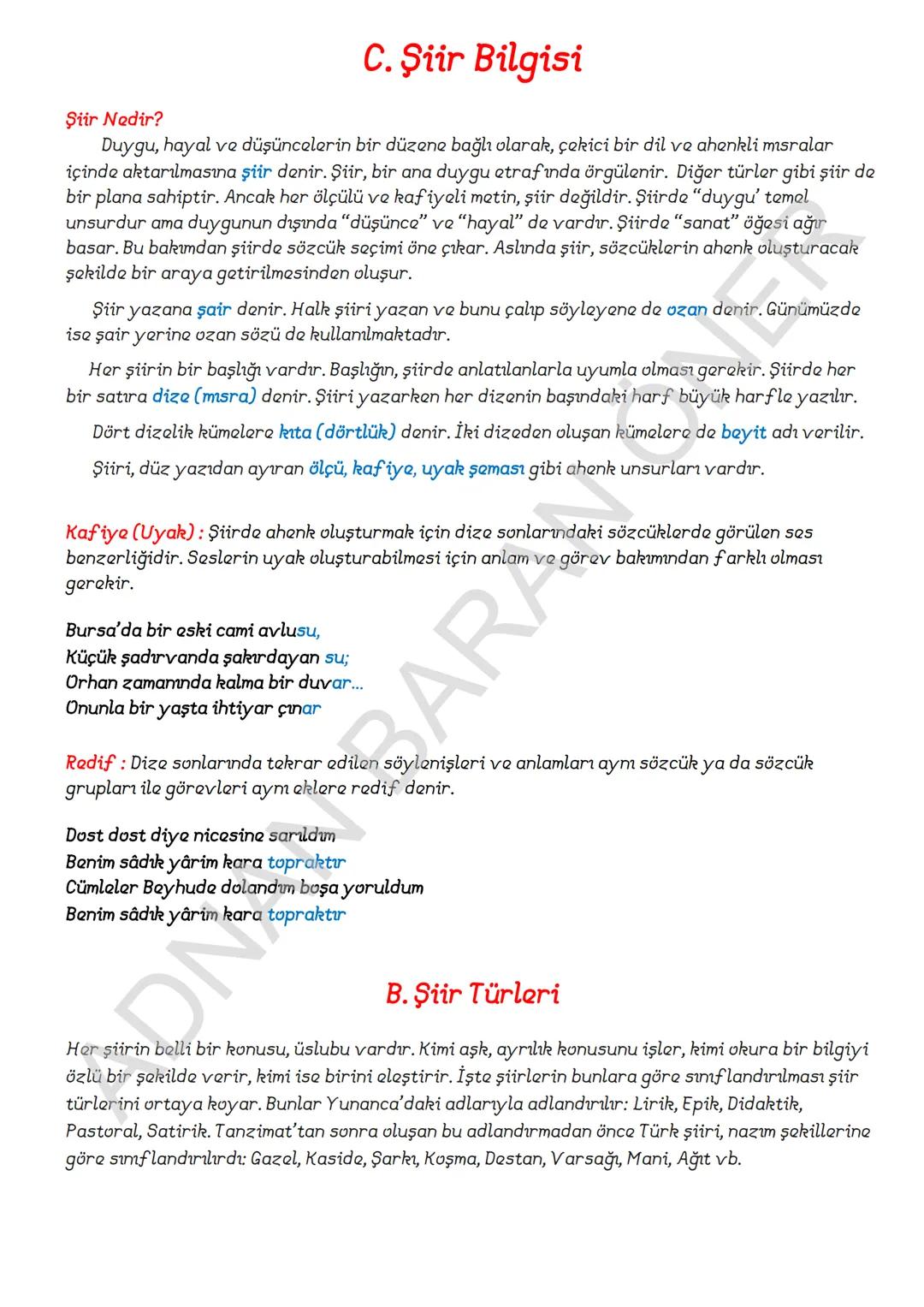 # İÇİNDEKİLER
# 1. SÖZCÜKTE ANLAM
A. Kelime ve Kelime Gruplarının Anlam Özellikleri
1. Gerçek (Temel) Anlam
2. Yan anlam
3. Mecaz Anlam
4.