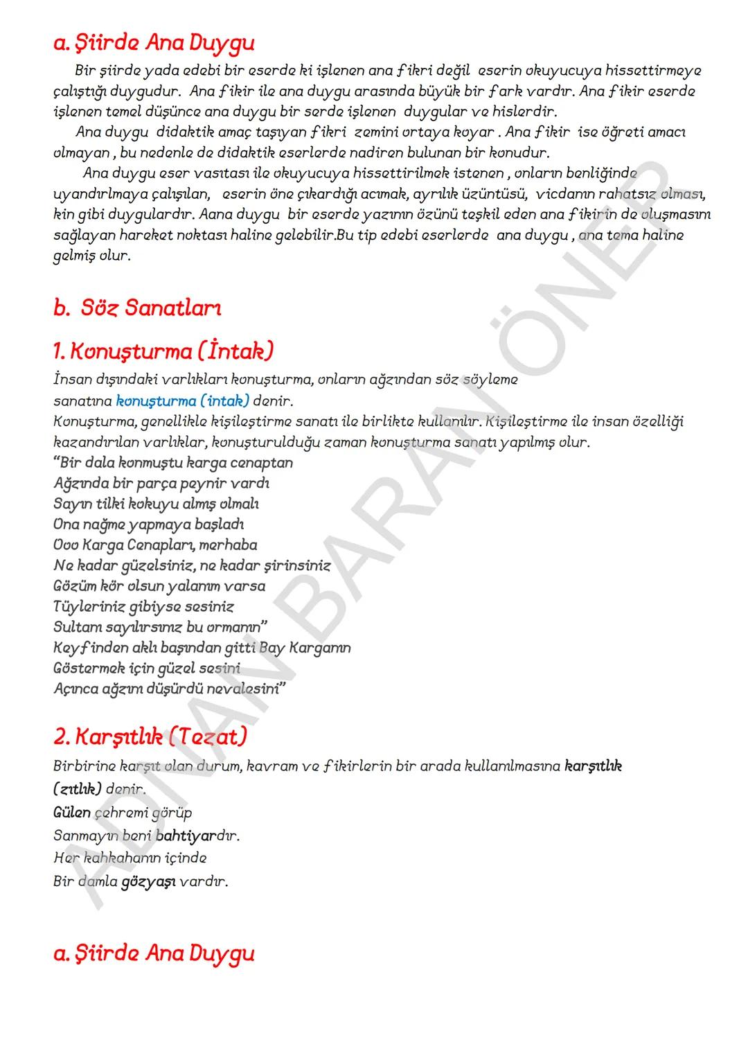 # İÇİNDEKİLER
# 1. SÖZCÜKTE ANLAM
A. Kelime ve Kelime Gruplarının Anlam Özellikleri
1. Gerçek (Temel) Anlam
2. Yan anlam
3. Mecaz Anlam
4.