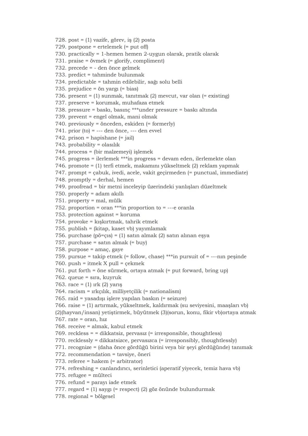 # YDS'DE EN ÇOK ÇIKAN SÖZCÜKLER
1. abandon = (1) (birini) terk etmek (= leave) (2) bir şeyden vazgeçmek (= give up)
2. abbreviate = (1) kıs