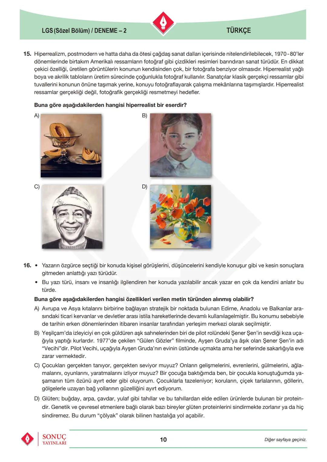 8. SINIF KURUMSAL DENEME
SONUÇ
YAYINLARI
SINAVLA ÖĞRENCİ ALACAK ORTAÖĞRETİM
KURUMLARINA İLİŞKİN MERKEZÎ SINAV
SÖZEL BÖLÜM
SAYISAL BÖLÜM
Adı