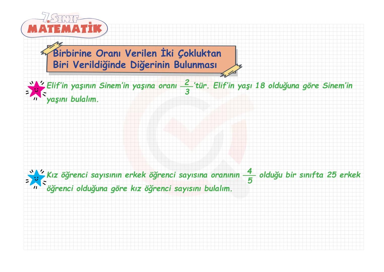 # 7. SINIF
# MATEMATİK
# ORAN-ORANTI VE YÜZDELER
* Oran - Orantı
* Doğru Orantı - Ters Orantı
* Yüzde Hesaplamaları 7. SINIF
MATEMAT