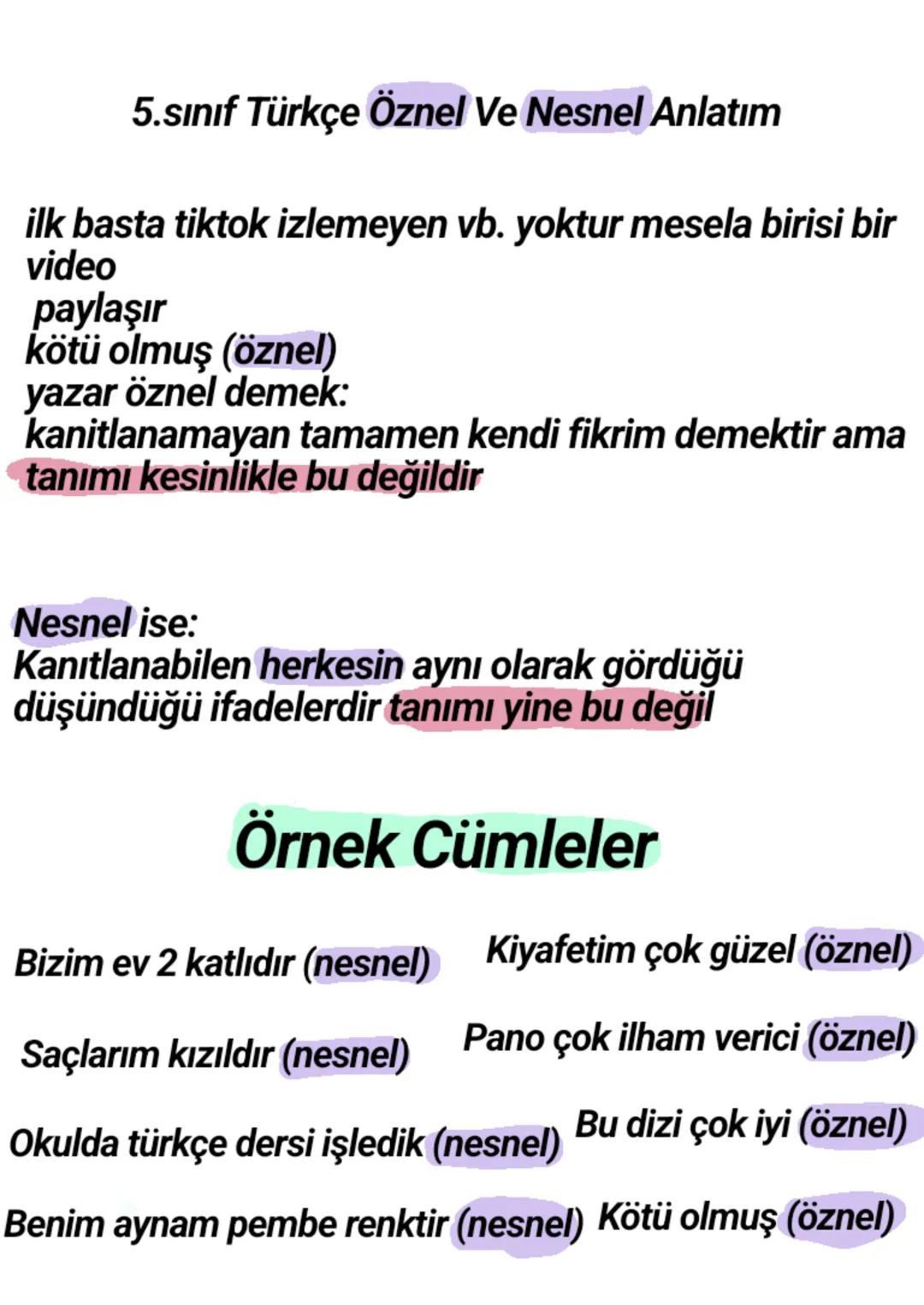 5.sınıf Türkçe Öznel Ve Nesnel Anlatım
ilk basta tiktok izlemeyen vb. yoktur mesela birisi bir
video
paylaşır
kötü olmuş (öznel)
yazar özne