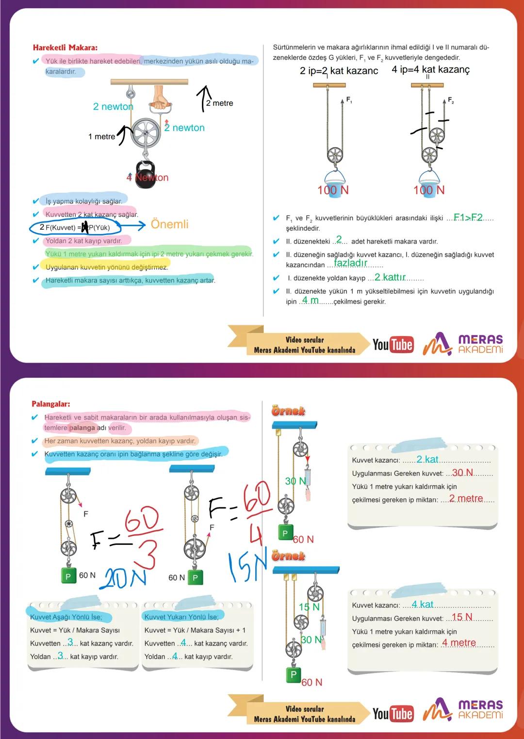 # BASİT MAKİNELER
Basit Makine Nedir?
Çok az parçadan oluşarak iş kolaylığı sağlayan araçlara basit ma-
kine denir.
✔İş yapma kolaylığı sa