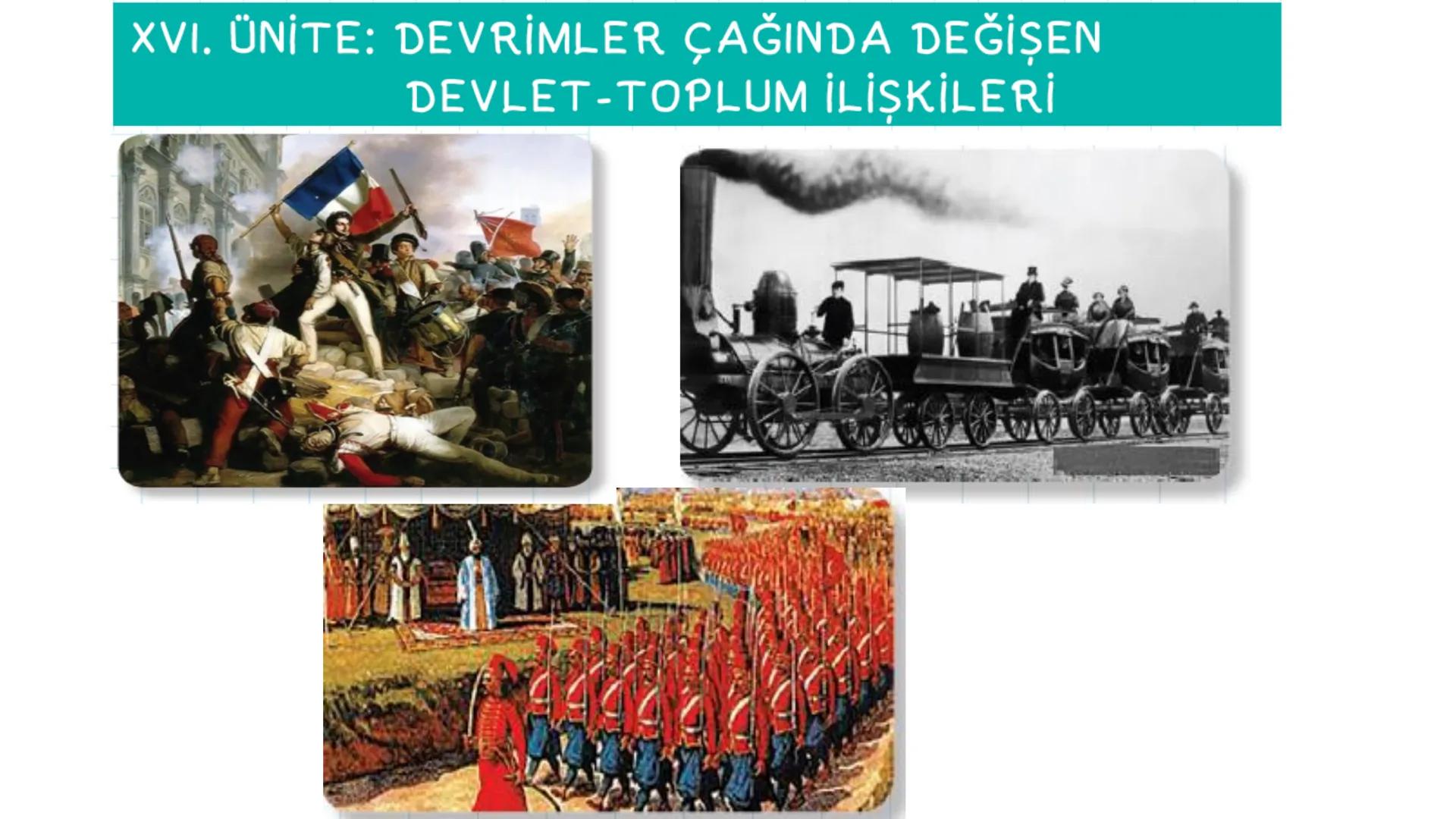 # XVI. ÜNİTE: DEVRİMLER ÇAĞINDA DEĞİŞEN
DEVLET - TOPLUM İLİŞKİLERİ # İhtilaller Çağı
1789 Fransız İhtilali
## İhtilalin Sebepleri
- Monar