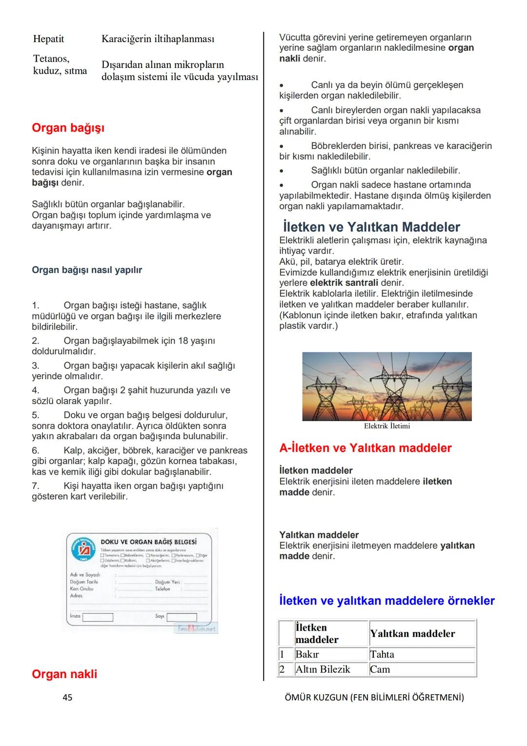 TC
MELİKGAZİ KAYMAKAMLIĞI
BELSİN MELİKGAZİ BELEDİYESİ İMAM
HATİP ORTAOKULU
6. SINIF
FEN BİLİMLERİ DERSİ
KONU ANLATIMLI KİTAP
HAZIRLAYAN
ÖM