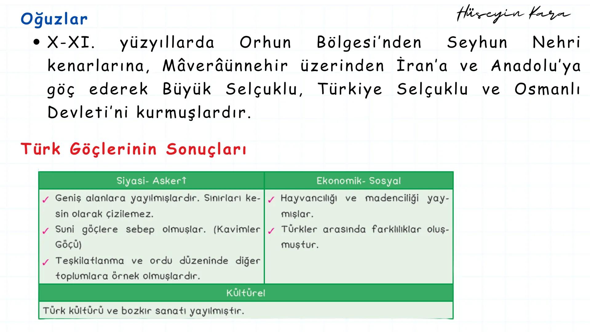 Hüseyin Kara - 2025
2025 MARİF MODELİ – 9. SINIF 3. ÜNİTE 1. BÖLÜM
TAR.9.3.1. Orta Çağ'da yaşanan kitlesel göçlerin Avrupa ve
Asya'da oluştu