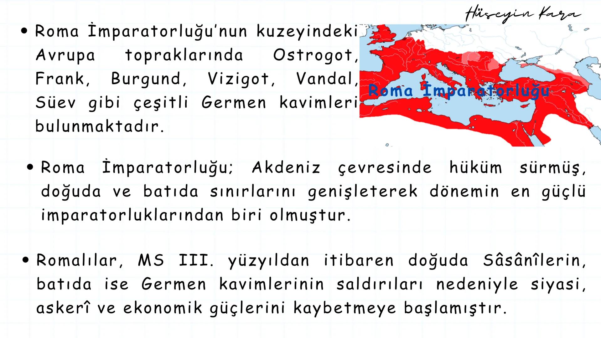 Hüseyin Kara - 2025
2025 MARİF MODELİ – 9. SINIF 3. ÜNİTE 1. BÖLÜM
TAR.9.3.1. Orta Çağ'da yaşanan kitlesel göçlerin Avrupa ve
Asya'da oluştu