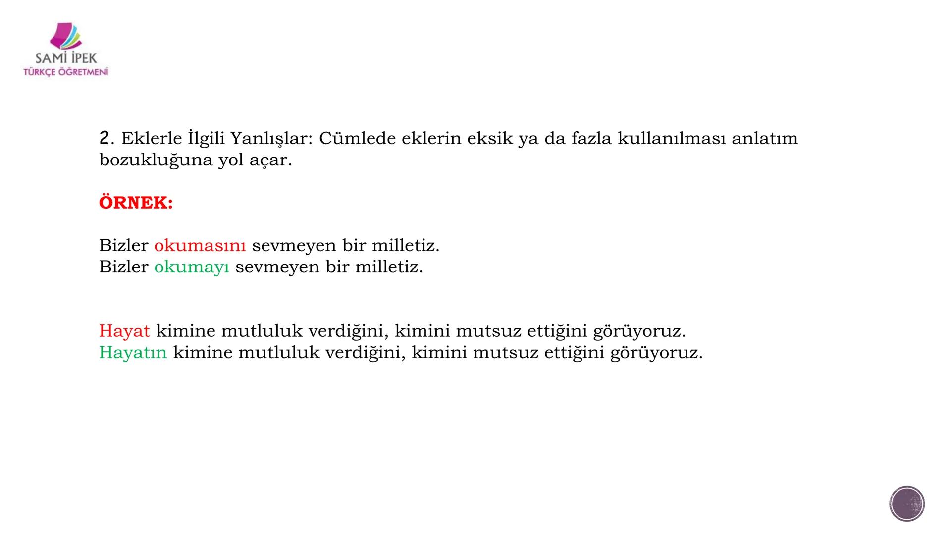 # ANLATIM BOZUKLUĞU
(8. SINIF)
Sami İPEK
TÜRKÇE ÖĞRETMENİ
SAMİ İPEK
TÜRKÇE ÖĞRETMENİ --- OCR Start ---
SAMİ İPEK
TÜRKÇE ÖĞRETMENİ
Sözcükl