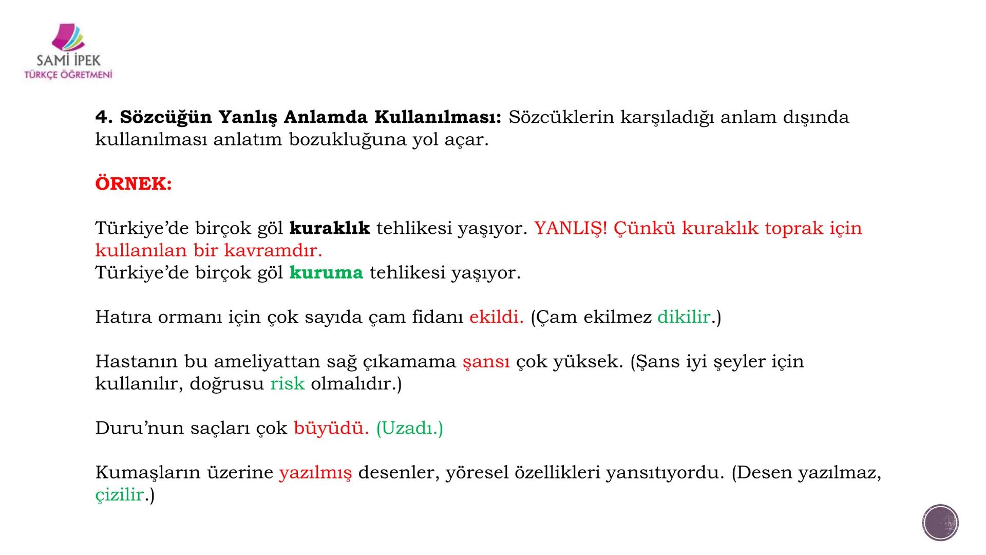# ANLATIM BOZUKLUĞU
(8. SINIF)
Sami İPEK
TÜRKÇE ÖĞRETMENİ
SAMİ İPEK
TÜRKÇE ÖĞRETMENİ --- OCR Start ---
SAMİ İPEK
TÜRKÇE ÖĞRETMENİ
Sözcükl