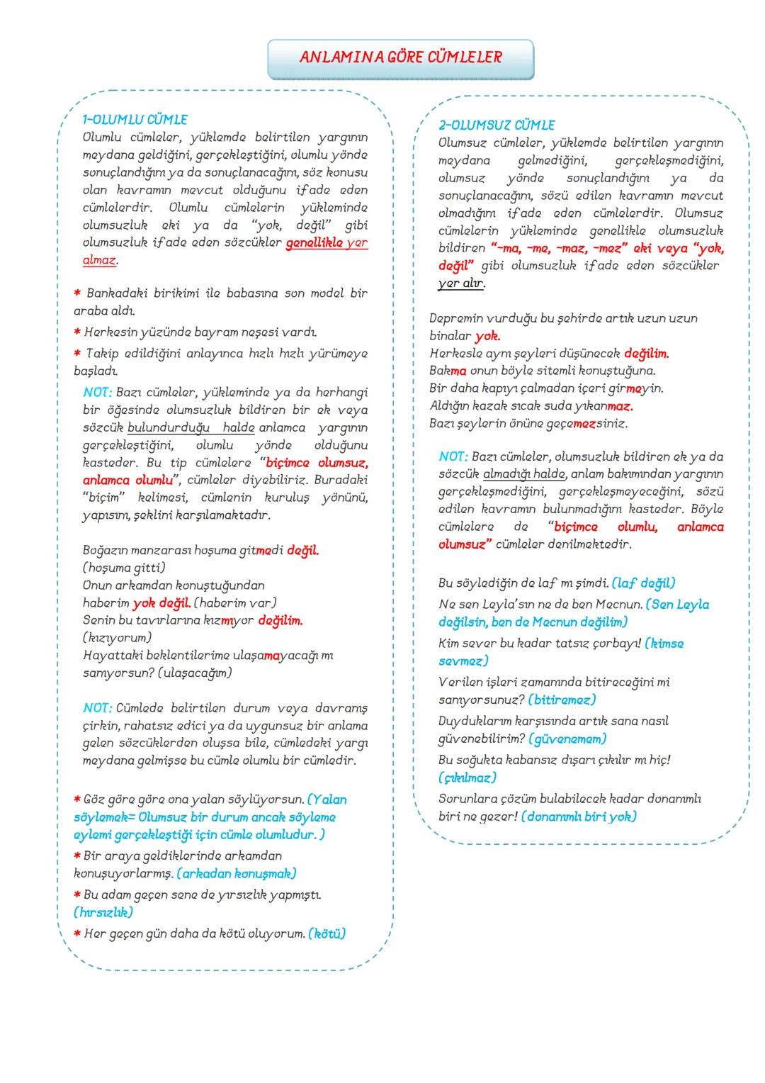 # TÜRKÇE
8.SINIF
DERS
NOTLARI
ADNAN BARAN
ÖNER # FİİLİMSİLER (EYLEMSİLER)
FİİLİMSİ: Fiillerden türemiş olmakla birlikte bir fiil gibi