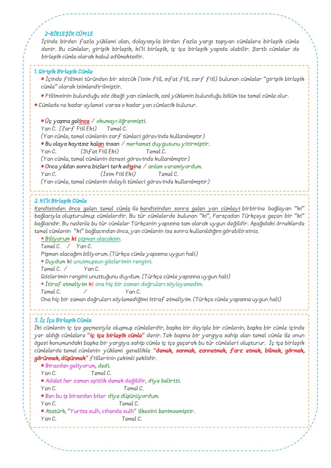 # TÜRKÇE
8.SINIF
DERS
NOTLARI
ADNAN BARAN
ÖNER # FİİLİMSİLER (EYLEMSİLER)
FİİLİMSİ: Fiillerden türemiş olmakla birlikte bir fiil gibi