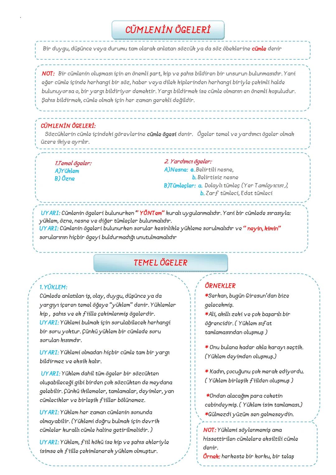 # TÜRKÇE
8.SINIF
DERS
NOTLARI
ADNAN BARAN
ÖNER # FİİLİMSİLER (EYLEMSİLER)
FİİLİMSİ: Fiillerden türemiş olmakla birlikte bir fiil gibi