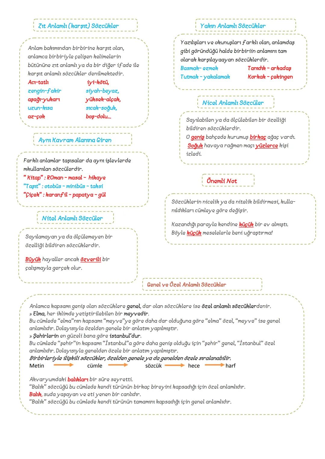# TÜRKÇE
8.SINIF
DERS
NOTLARI
ADNAN BARAN
ÖNER # FİİLİMSİLER (EYLEMSİLER)
FİİLİMSİ: Fiillerden türemiş olmakla birlikte bir fiil gibi