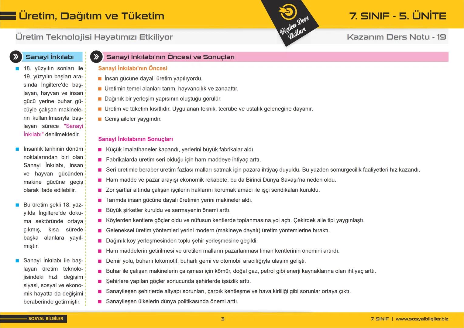 # 7.SINIF
# 5.ÜNİTE
# DERS NOTLARI
sosyalbilgiler .biz
Şeyhmus Yüce # Üretim, Dağıtım ve Tüketim
Topraktan Üretir, Toprağı Yönetiriz
>
