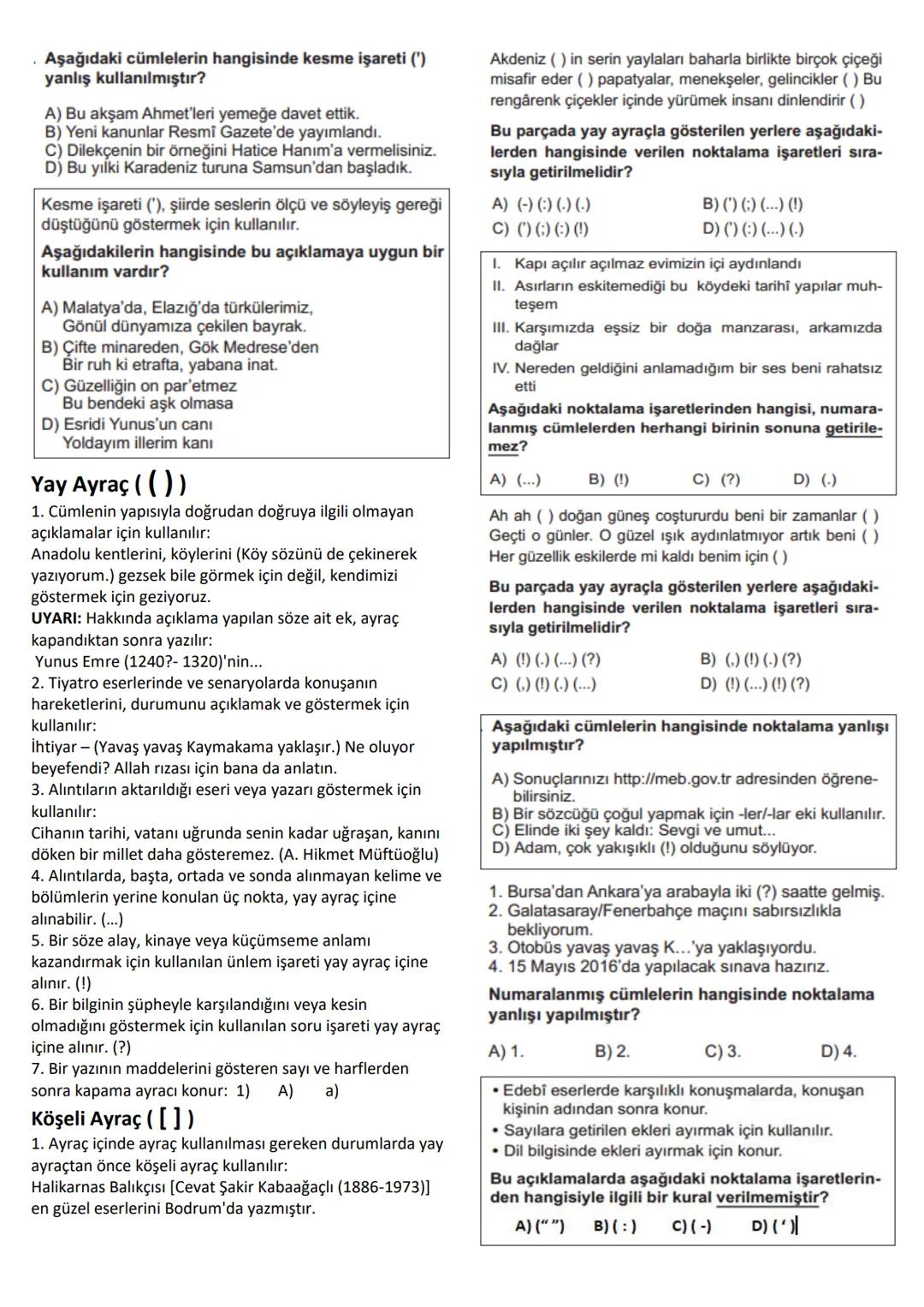 # NOKTALAMA İŞARETLERİ
# Nokta (.)
1. Cümlenin sonuna konur:
Türk Dil Kurumu, 1932 yılında kurulmuştur.
Saatler geçtikçe yollara daha mahz