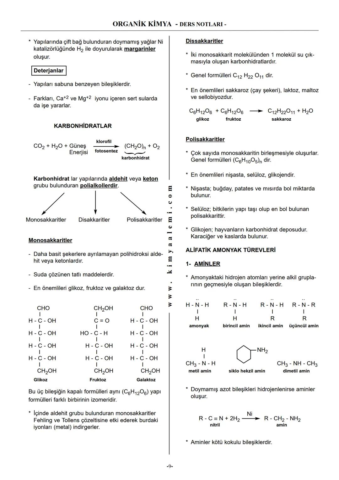 # ORGANİK KİMYA - DERS NOTLARI -
* Alkenler derişik $KMnO_4$ ile yükseltgenme tepkimesi verirler. Bu tepkimelerde ALDEHİT, KETON ve ASİT le