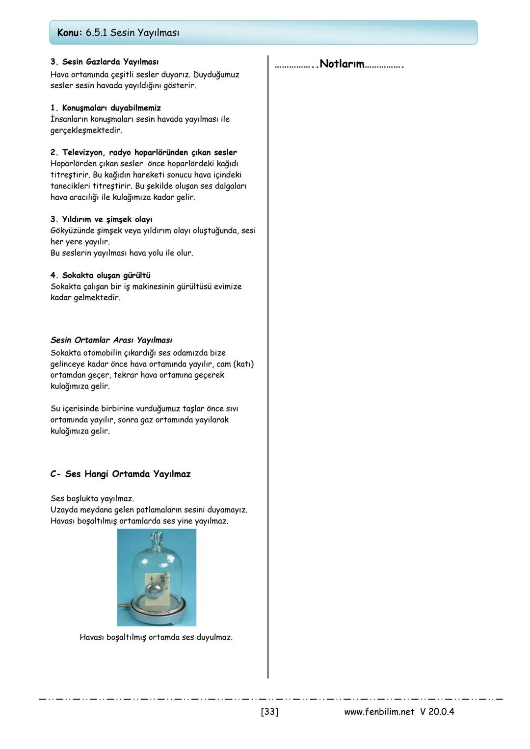 # 6.Sınıf Fen Bilimleri
## Ders Notları
Barış ZEREN
Fen Bilimleri Öğretmeni # 1.Ünite: Güneş Sistemi ve Tutulmalar
Konu: 6.1.1 Güneş Sist