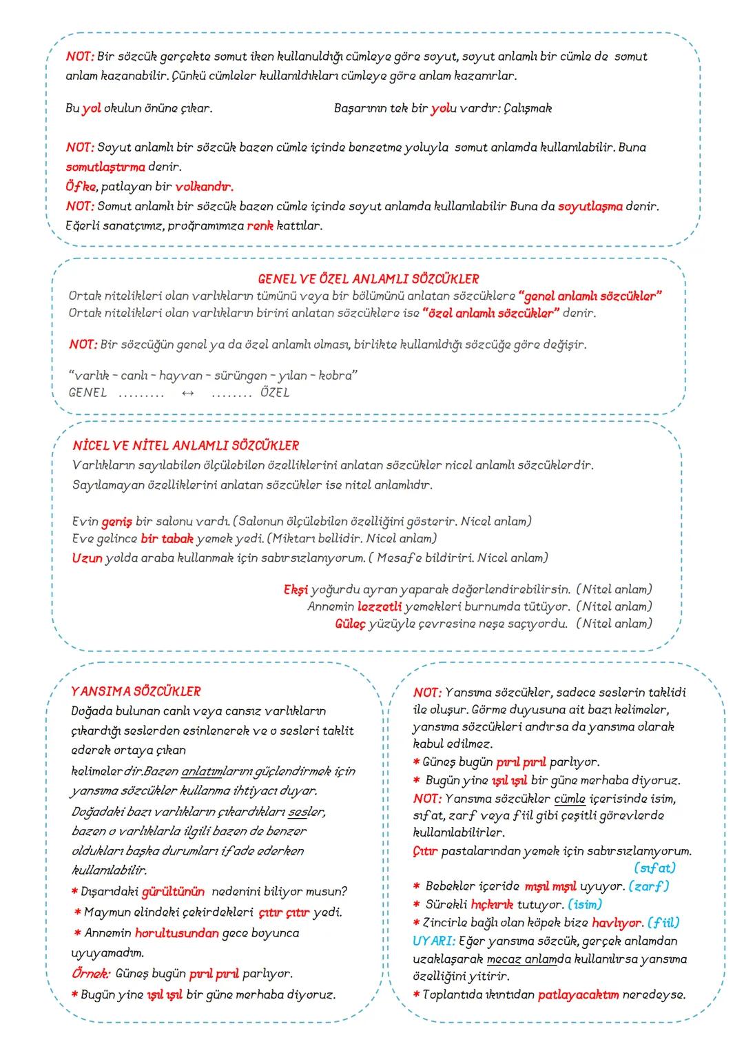 # TÜRKÇE
7.SINIF
## DERS
### NOTLARI
ADNAN BARAN
ÖNER # SÖZCÜKTE ANLAM
1. Gerçek (Temel) Anlam
Bir sözcüğün akla gelen ilk anlamına
ge