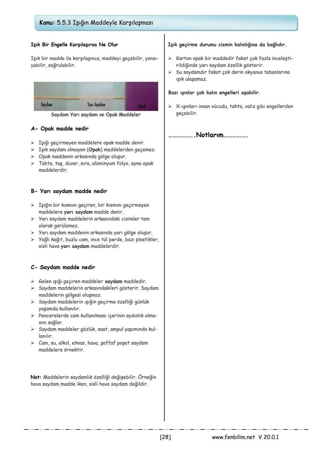 # 5.Sınıf Fen Bilimleri
# Ders Notları
Barış ZEREN
Fen Bilimleri Öğretmeni
www.fenbilim.net V 20.0.1 # 1.ÜNİTE: Güneş, Dünya ve Ay
**Konu