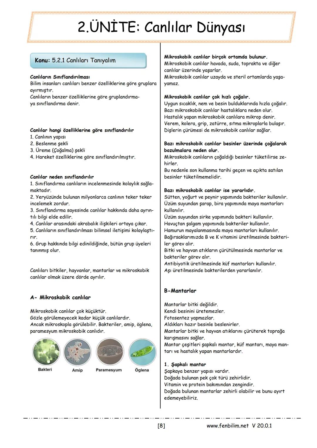 # 5.Sınıf Fen Bilimleri
# Ders Notları
Barış ZEREN
Fen Bilimleri Öğretmeni
www.fenbilim.net V 20.0.1 # 1.ÜNİTE: Güneş, Dünya ve Ay
**Konu