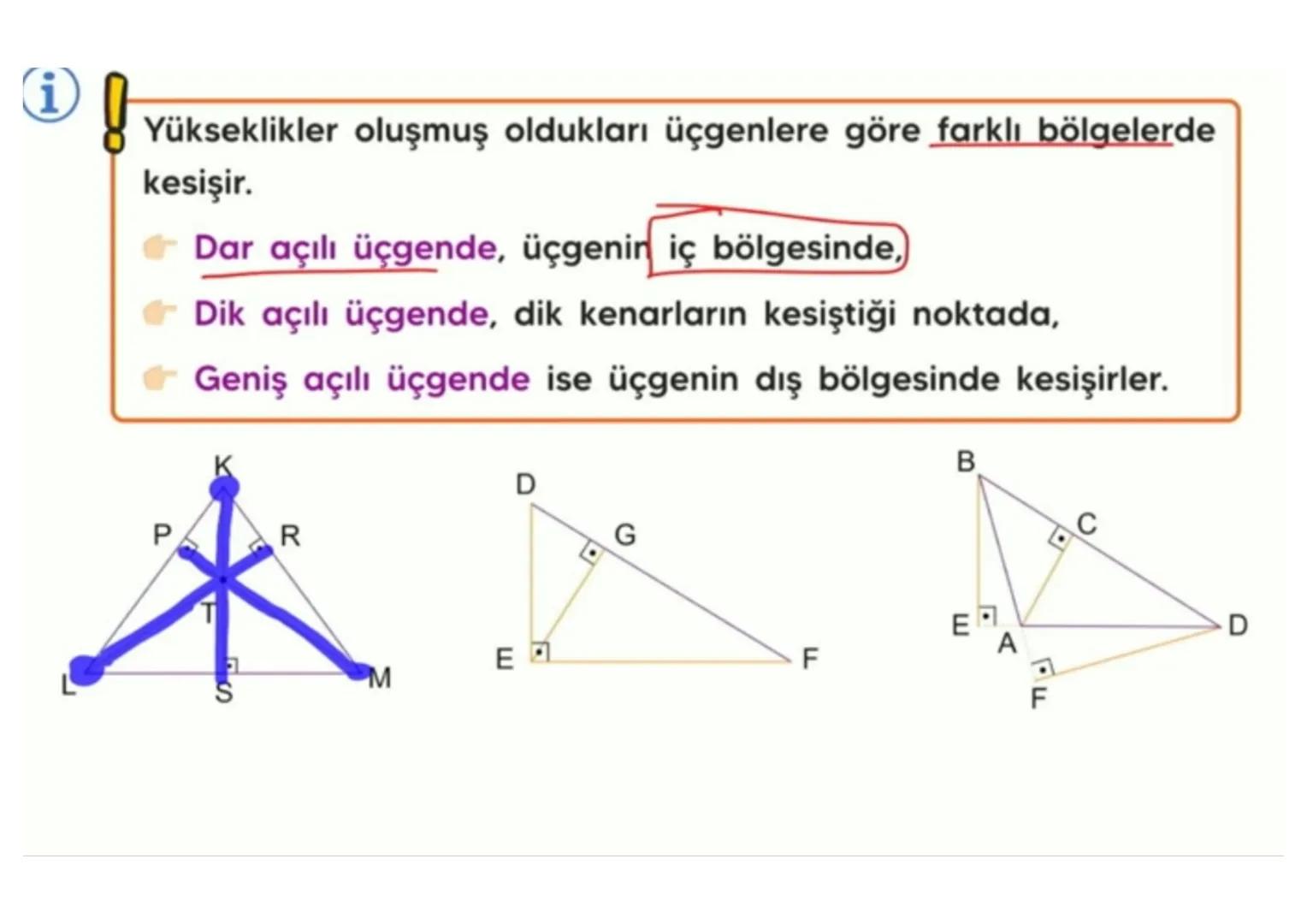 # Aşağıdaki üçgenin kenarortaylarını kareli zeminden faydalanarak çizelim. i Üçgenin bir kösesini o köşenin karşısındaki kenarın orta noktas