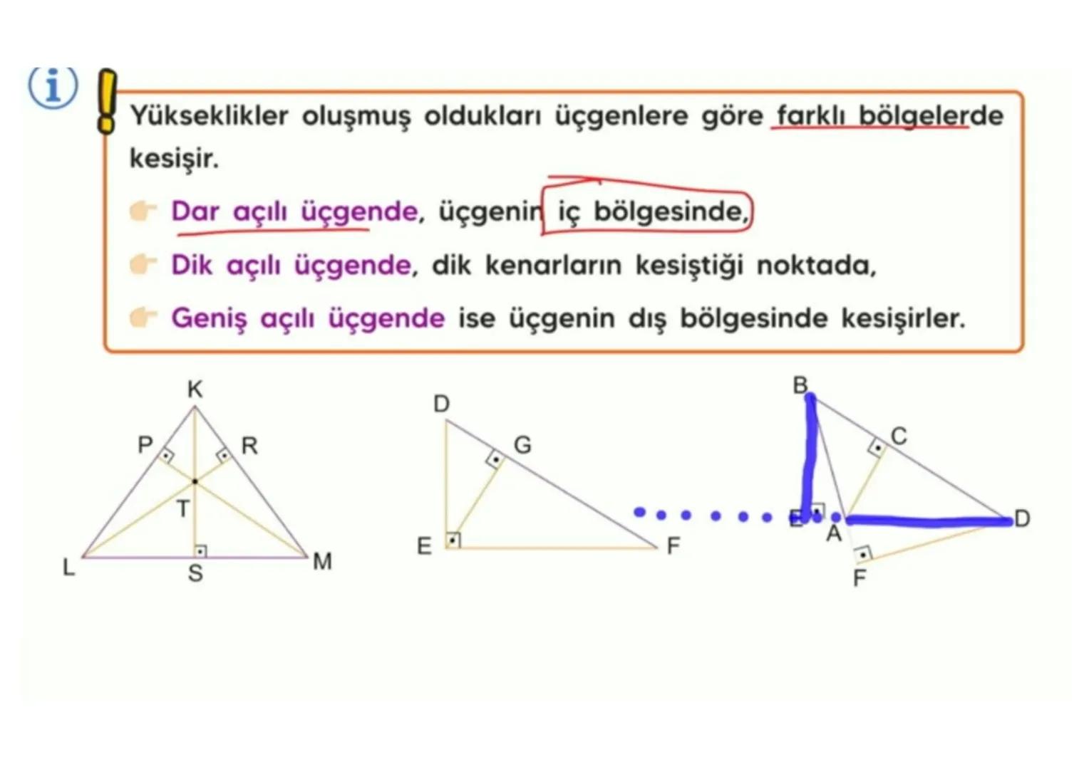# Aşağıdaki üçgenin kenarortaylarını kareli zeminden faydalanarak çizelim. i Üçgenin bir kösesini o köşenin karşısındaki kenarın orta noktas