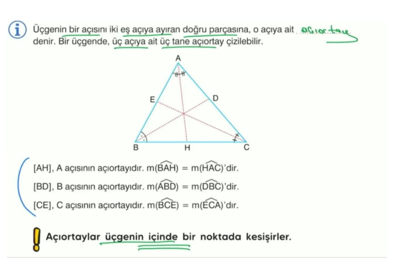 # Aşağıdaki üçgenin kenarortaylarını kareli zeminden faydalanarak çizelim. i Üçgenin bir kösesini o köşenin karşısındaki kenarın orta noktas