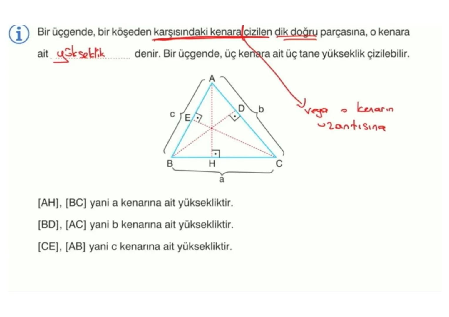# Aşağıdaki üçgenin kenarortaylarını kareli zeminden faydalanarak çizelim. i Üçgenin bir kösesini o köşenin karşısındaki kenarın orta noktas