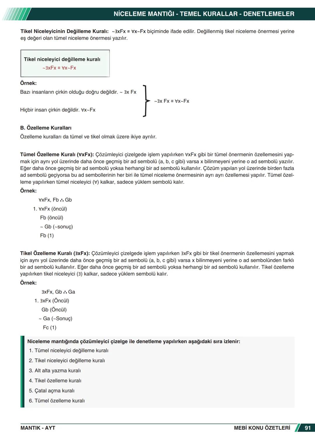 ***
*****
UMHURİYETI MILLI EG
*
*
ORTAÖĞRETİм
GENEL MÜDÜRLÜĞÜ
Aa
B
MEBİ
KONU ÖZETLERİ
MANTIK
ABC
JT 202
AYT
Zengin ve Anlaşılır İçeri